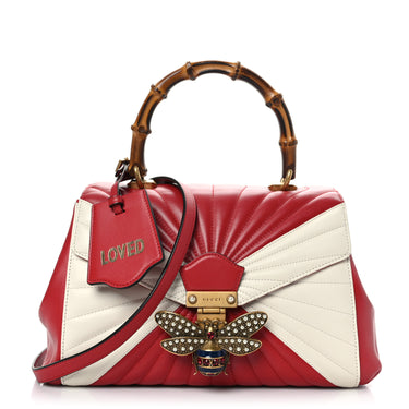 Gucci Calfskin Bamboo Tarantula Queen Margaret Top Handle Bag
